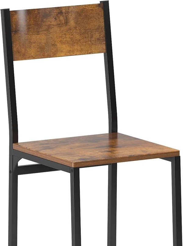 SogesHome 4-Piece Dining Table Set for 4 - Space-Saving Kitchen Set with Bench and Chairs, Ideal for Restaurants and Coffee Shops, Vintage Brown - LeafyLoom