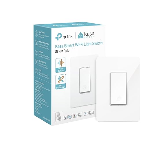 Kasa Smart Light Switch HS200, Single Pole, Needs Neutral Wire, 2.4GHz Wi-Fi Light Switch Works with Alexa and Google Home, UL Certified, No Hub Required , White, HS200 KasaSmartbyTP-Link