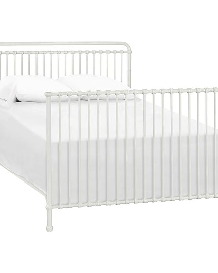 Namesake Winston 4-in-1 Convertible Metal Crib in Washed White, Greenguard Gold Certified - LeafyLoom