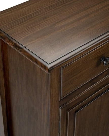 SIMPLIHOME Connaught SOLID WOOD 40 Inch Wide Traditional Storage Cabinet in Rustic Natural Aged Brown, For the Living Room, Entryway and Family Room - LeafyLoom