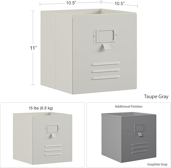 Little Seeds Nova Metal Locker 3 Pack-Graphite Grey Storage Bins - LeafyLoom