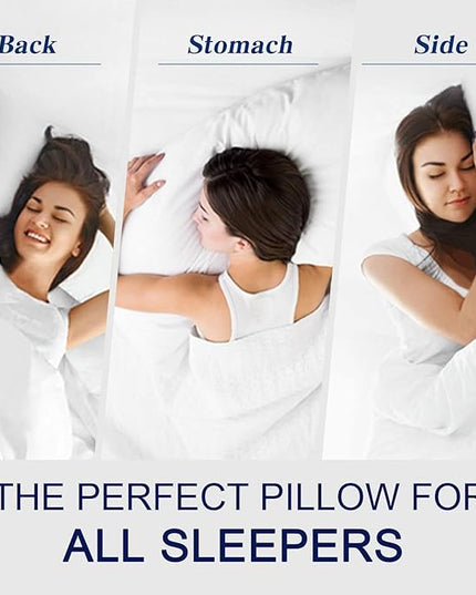 JOLLYVOGUE King Size Pillows for Sleeping Set of 2, Soft and Supportive Bed Pillows for Side Back Stomach Sleeper, Down Alternative Hotel Collection Pillows 2 Pack - LeafyLoom