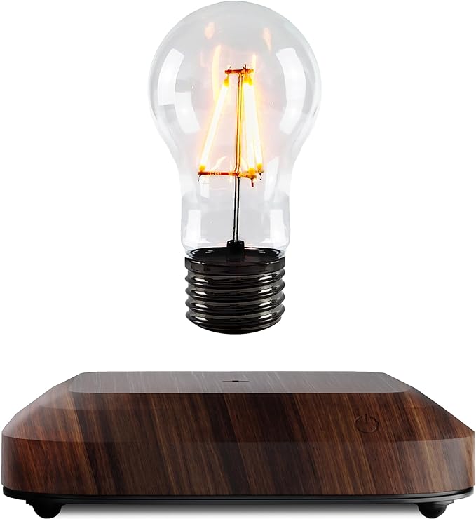 LEVINA Floating Light Bulb Lamp - Magnetic Levitating Wireless Light Bulb Lamp, Night Light, Room Decor, Cool Lamps, Unique Decor Tech Toys - LeafyLoom