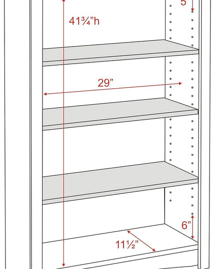 Prepac Home Office 4-Shelf Standard Bookcase, 31.5 in. W x 48 in. H x 13 in. D, White - LeafyLoom