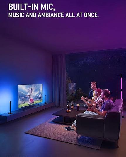 LEONLITE LED Corner Floor Lamp with Spotlight, 360° RGBW Floor Lamp with Music Sync, Remote Control for Reading, Living Rooms, Bedrooms, Desktop - LeafyLoom