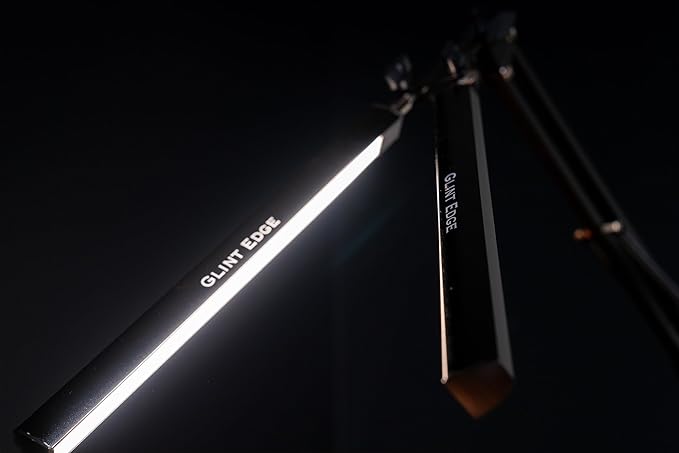 Desk Lamps for Home Office - Double Head LED Desk Lamp with Clamp, 24W, 3 Color Modes, Adjustable Arm, Eye-Caring Light for Study, Drafting, and Crafting, Black - LeafyLoom