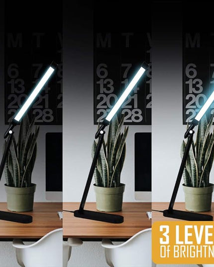 AULTRA LED DESK LAMP LIGHT - Touch Control Desk Lamp with Multiple Brightness Level - Lights for Bedroom, The Office Desk, Reading Lamps, Bedside Table and Standing Desk (Black) - LeafyLoom