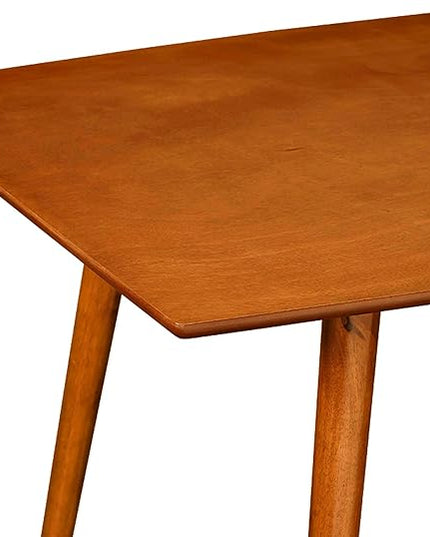 Walker Edison 6 Person Mid Century Modern Wood Hairpin Rectangle Dining Room Kitchen Table Set Dining Chairs, 60 Inch, Brown - LeafyLoom