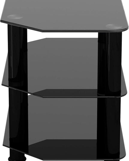 AVF SDC600BB-A TV Stand for TVs UP to 32-inch, Black Glass, Black Legs - LeafyLoom