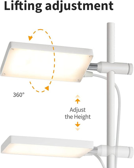 Modern Floor Lamp, 360 Degree Rotation Sky LED floor lamp Office Lighting, Bright LED Standing Pole Light, Tall lamps for Living Room,Bedroom,Reading,Study Room (White) - LeafyLoom
