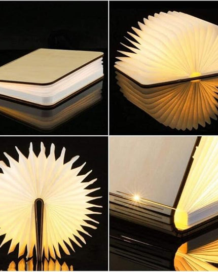 HutHomery Desk Lamp, Wooden Book Light, LED Night Reading Light, Bedside Desk Table & Wall Light Lamp USB, Perfect for Nightstand, Home & Office Decor Gift Ideas - LeafyLoom