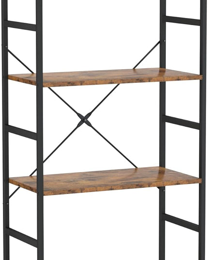 NUMENN 4 Tier Bookshelf, Tall Bookcase Shelf Storage Organizer, Modern Book Shelf for Bedroom, Living Room and Home Office, Vintage - LeafyLoom