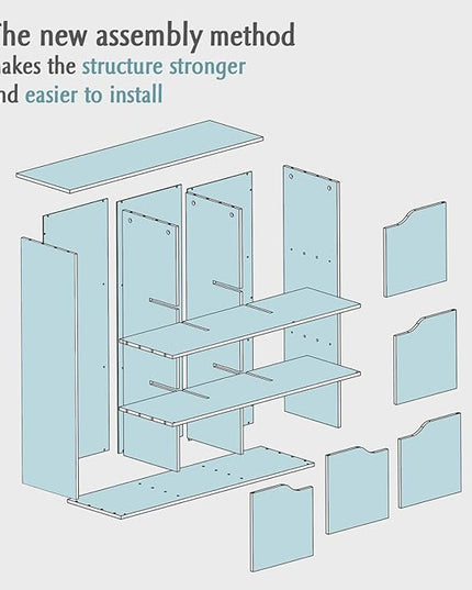 9-Cube Storage Shelf Bookcase - Wooden 3-Tier Floor Standing Open Bookshelf with Doors for Home and Office, Display Cabinet, Warm White - LeafyLoom