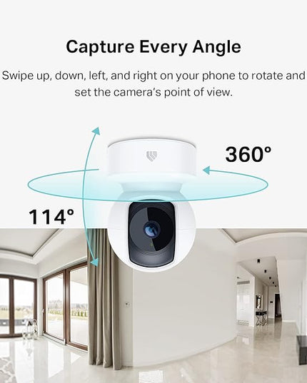 Kasa 2K QHD Security Camera Pan/Tilt, Starlight Sensor for Color Night Vision, Motion Detection for Baby & Pet Monitor, 2-Way Audio, Cloud & SD Card Storage, Works with Alexa & Google Home (KC410S) KasaSmartbyTP-Link