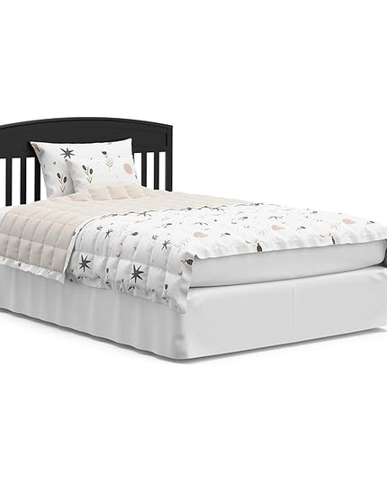 Graco Benton 5-in-1 Convertible Crib with Drawer (Black) - Converts from Baby Crib to Toddler Bed, Daybed and Full-Size Bed, Fits Standard Full-Size Crib Mattress, Adjustable Mattress Support Base - LeafyLoom