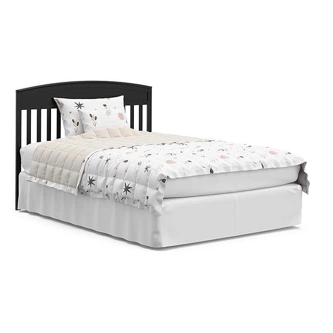 Graco Benton 5-in-1 Convertible Crib with Drawer (Black) - Converts from Baby Crib to Toddler Bed, Daybed and Full-Size Bed, Fits Standard Full-Size Crib Mattress, Adjustable Mattress Support Base - LeafyLoom