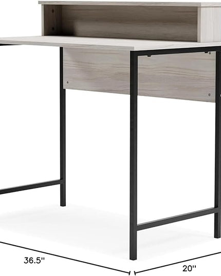 Signature Design by Ashley Bayflynn 36" Modern Home Office Desk With Hutch, White & Black - LeafyLoom