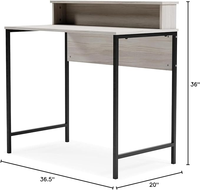 Signature Design by Ashley Bayflynn 36" Modern Home Office Desk With Hutch, White & Black - LeafyLoom