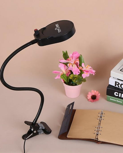 Tom-shine Magnifying Glass Lamp 3X 10X,Stepless Dimmable LED Magnifying Lamp with Dust Cover Metal Clamp,Adjustable LED Magnifier with Light and Stand for Crafts Reading Workbench Close Work - LeafyLoom