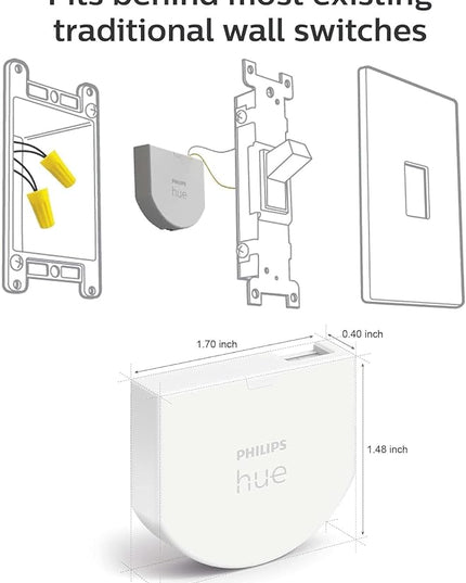 Philips Hue Wall Switch Module, White - 2 Pack - Indoor - Keeps Hue Smart Lights Reachable When Switch is Off - Requires Hue Lights and Hue Bridge PhilipsHue