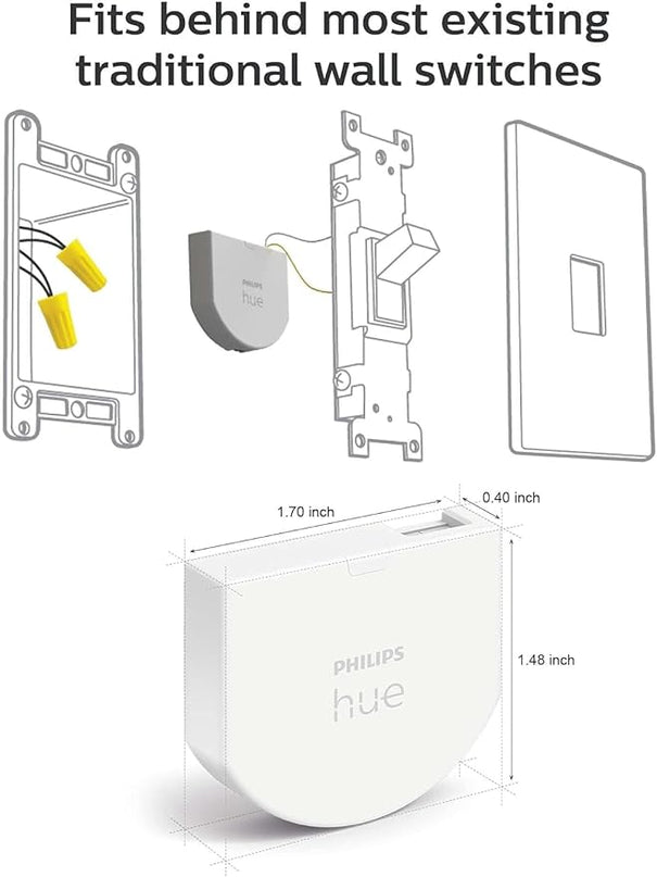Philips Hue Wall Switch Module, White - 2 Pack - Indoor - Keeps Hue Smart Lights Reachable When Switch is Off - Requires Hue Lights and Hue Bridge PhilipsHue