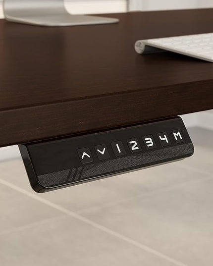 Bush Business Furniture Move 60 Series Electric Ergonomic Sit-Stand Computer Table for Home and Professional Office, 60W x 30D, Mocha Cherry - LeafyLoom