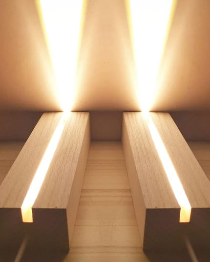 4Pack 6" Wood Rectangle Display Pedestal,Wooden Rectangle LED Lights Display Base for Acrylic and Plexiglass,Wood Night LED Light Lamp Base - LeafyLoom