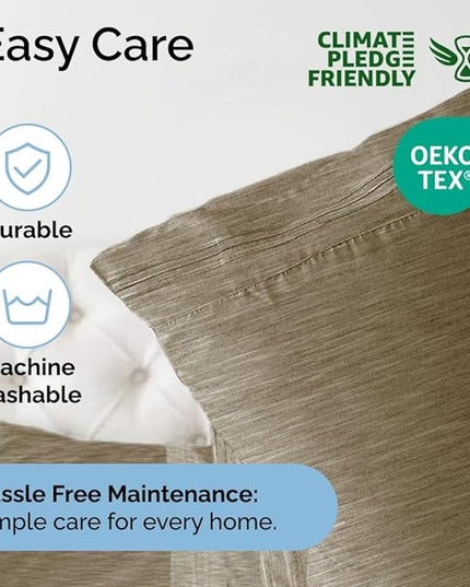 Split King Size 5 Piece Sheet Set - Comfy Breathable & Cooling Sheets - Hotel Luxury Bed Sheets for Women, Men, Kids & Teens - Deep Pockets, Soft & Wrinkle Free Sheets - Heathered Beige Bed Sheets - LeafyLoom