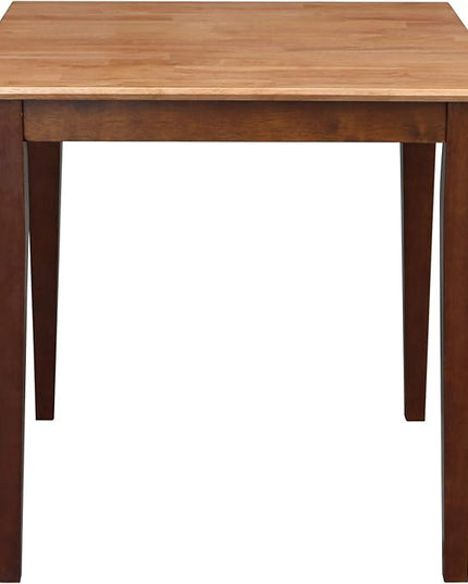 International Concepts Solid Wood Dining Table with Shaker Legs, 30 by 30 by 30-Inch, Cinnemon/Espresso - LeafyLoom