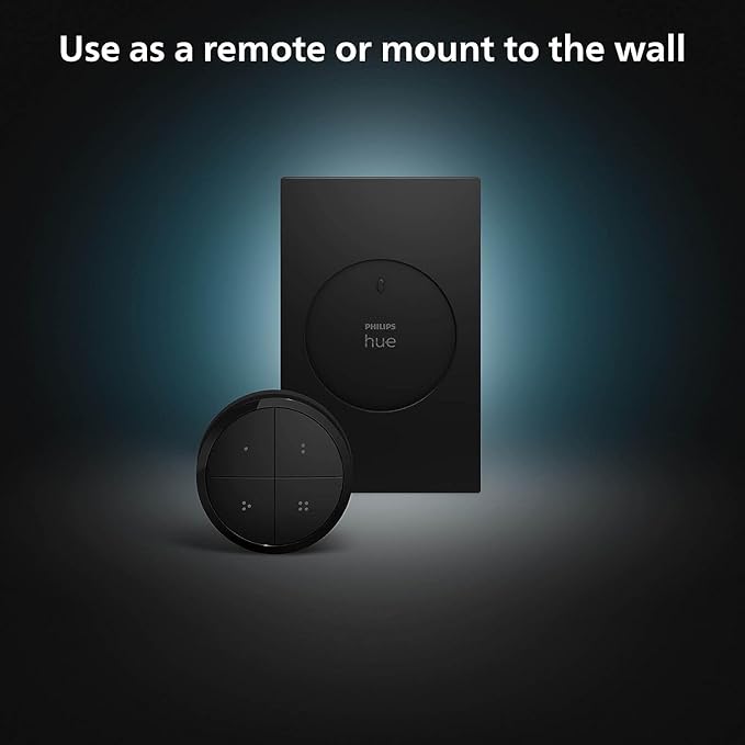 Philips Hue Wall Tap Dial Light Switch, Portable, Black - 1 Pack - Requires Hue Lights and Hue Bridge - Smart Home - Easy, No-Wire Installation PhilipsHue