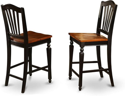 East West Furniture PBCH3-BLK-W 3 Piece Counter Height Pub Set for Small Spaces Contains a Square Kitchen Table and 2 Dining Room Chairs, 36x36 Inch, Black & Cherry - LeafyLoom