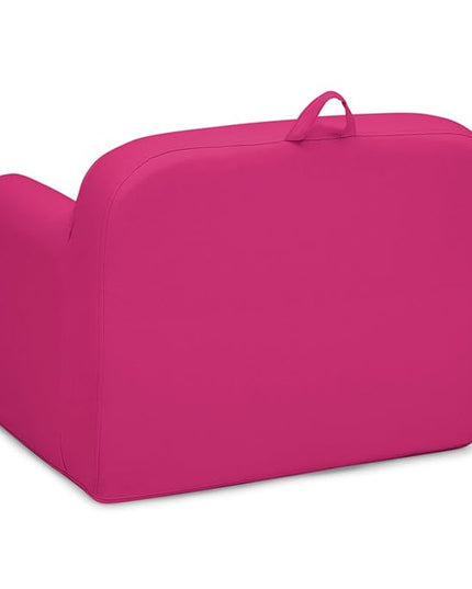 Delta Children Personalized Cozee Chair - Customize with Name – Foam Kids Chair for Ages 18 Months and Up, Hot Pink - LeafyLoom