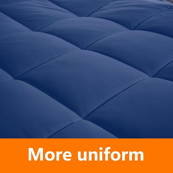 Queen Size Comforter Set - 3 Pieces, 1 Reversible Comforter and 2 Pillowcases,Soft Quilted Warm Fluffy Cooling Bedding for All Season,Navy - LeafyLoom