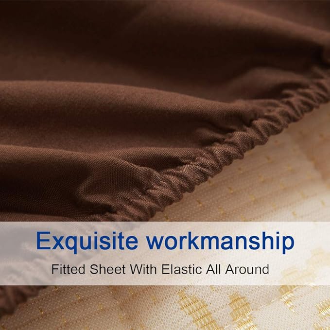 SONORO KATE Bed Sheet Set Super Soft Microfiber 1800 Thread Count Luxury Egyptian Sheets 18-Inch Deep Pocket Wrinkle -3 Piece(Twin XL Brown) - LeafyLoom