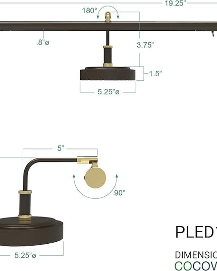 Cocoweb 19" Mahogany Bronze LED Directional Piano Desk Lamp - PLED101MBD (Mahogany Bronze) - LeafyLoom