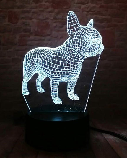 French Bulldog Night Light 3D Illusion Table Lamp Puppy Dog 7 Changing Color Toys Birthday Christmas Gifts for Kids Boys Girls Home Bed Room Decor - LeafyLoom
