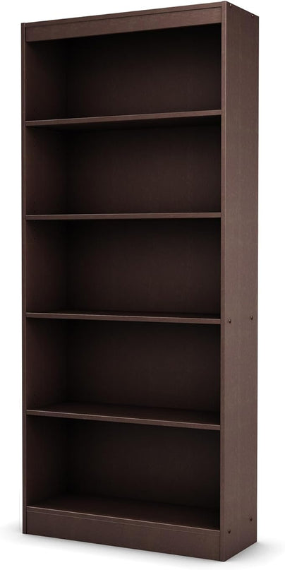 South Shore Axess 5-Shelf Bookcase - Chocolate - LeafyLoom