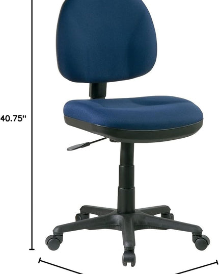 Office Star Pneumatic Sculptured Office Task Chair with Thick Padded Seat and Built-in Lumbar Support, Black - LeafyLoom