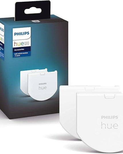 Philips Hue Wall Switch Module, White - 2 Pack - Indoor - Keeps Hue Smart Lights Reachable When Switch is Off - Requires Hue Lights and Hue Bridge PhilipsHue