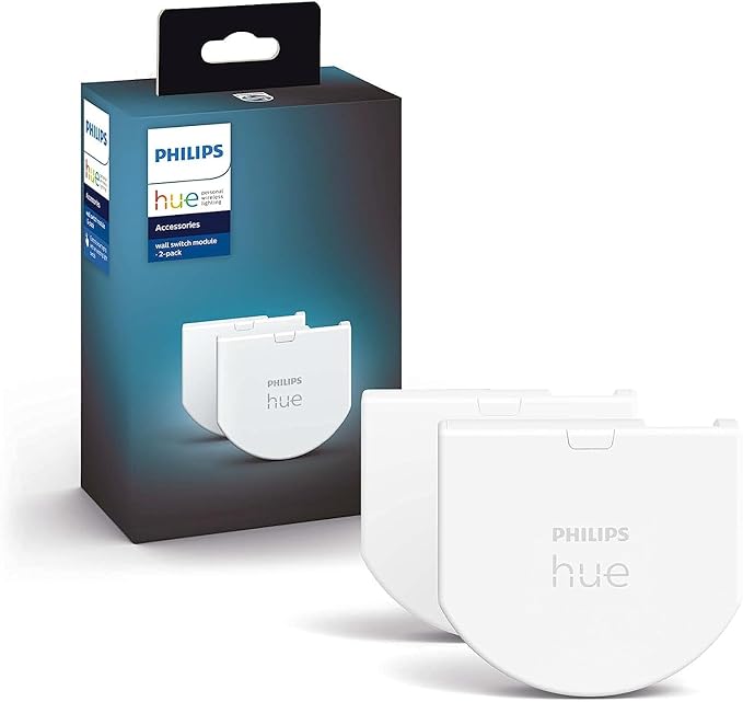 Philips Hue Wall Switch Module, White - 2 Pack - Indoor - Keeps Hue Smart Lights Reachable When Switch is Off - Requires Hue Lights and Hue Bridge PhilipsHue
