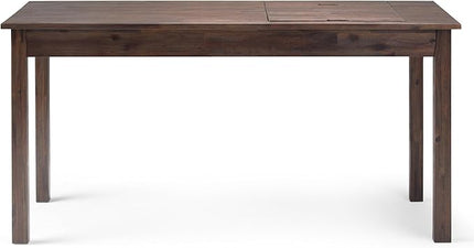 SIMPLIHOME Monroe SOLID WOOD Rustic 60 inch Home Office Desk, Writing Table, Workstation, Study Table Furniture in Distressed Charcoal Brown - LeafyLoom
