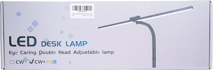 ERAY LED Desk Lamp for Home Office, Double Head RGB Desk Lamp with Remote, Bright Adjustable Gooseneck Desk Light, 24W & 5 Color Modes, Eye Protection Table Lamps for Game Reading Study(Black) - LeafyLoom