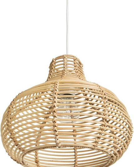 KOUBOO 1050095 Palau Continuous Weave Horizon Wicker Lamp, Small Continuous Weave Horizon Wicker Lamp, Natural - LeafyLoom