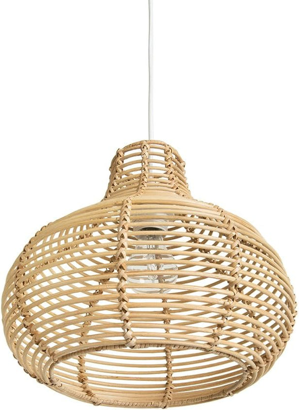 KOUBOO 1050095 Palau Continuous Weave Horizon Wicker Lamp, Small Continuous Weave Horizon Wicker Lamp, Natural - LeafyLoom