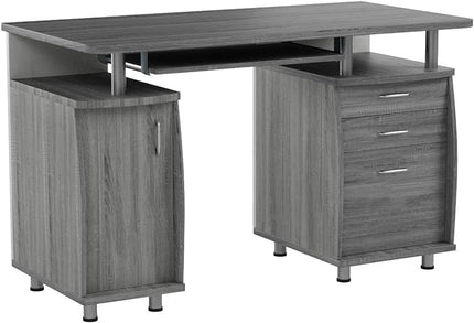 Techni Mobili Small Computer Desk in Gray - LeafyLoom