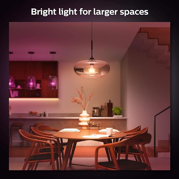 Philips Hue Smart 100W A21 LED Bulb - White and Color Ambiance Color-Changing Light - 1 Pack - 1600LM - E26 - Indoor - Control with Hue App - Works with Alexa, Google Assistant and Apple Homekit PhilipsHue