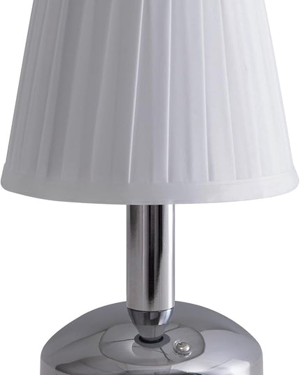 KDG Modern Cordless Small Table Lamp, Portable LED Fabric Shade Desk Lamps, 5000mAh Rechargeable Battery Operated Lighting for Bedroom, Bedside, Bar, Living Room, Dining Room, Night Light(Silver) - LeafyLoom