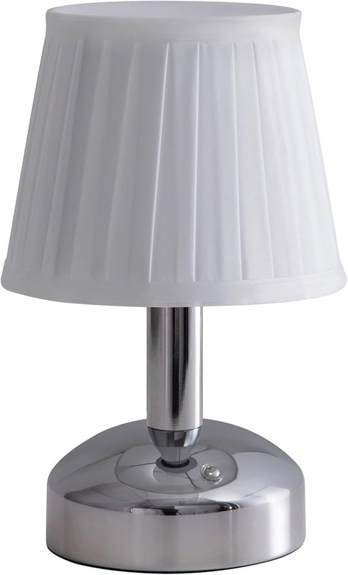 KDG Modern Cordless Small Table Lamp, Portable LED Fabric Shade Desk Lamps, 5000mAh Rechargeable Battery Operated Lighting for Bedroom, Bedside, Bar, Living Room, Dining Room, Night Light(Silver) - LeafyLoom