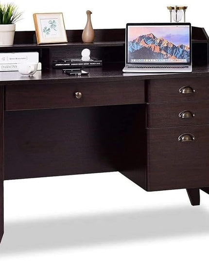 Computer Desk, Brown - LeafyLoom