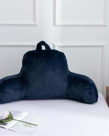 Aimuan Reading Pillow Bed Rest Wedge Large Adult Backrest Pillow with Arms Back Support for Sitting Up in Bed Cushion Incline Rest Sleeping Snoring Pillow, Dark Blue - LeafyLoom